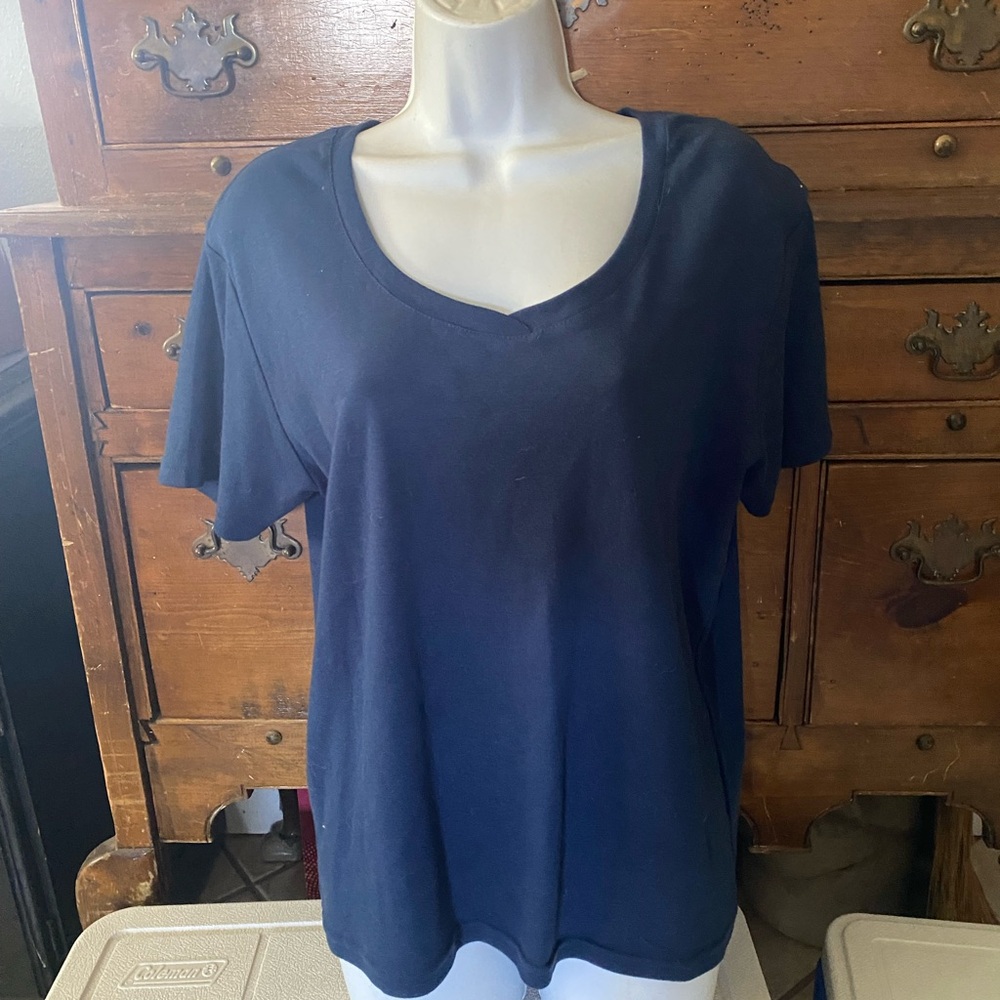 (A147)Elegant Navy Women's Short Sleeve Tee Size XL NWTS